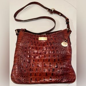 Brahmin, Pecan Melbourne Crossbody bag with magnetic side pocket